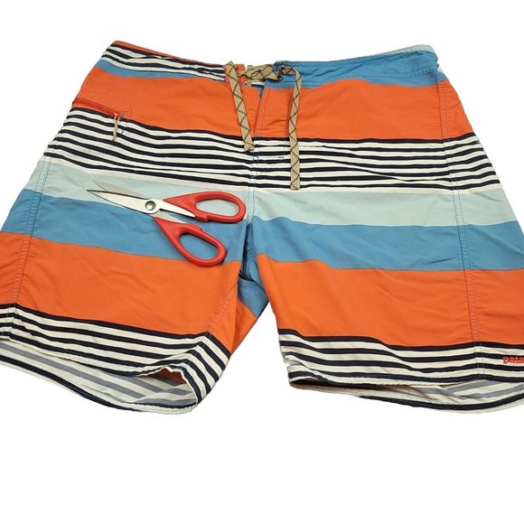 Patagonia Mens‎ 40 Wavefarer Striped Board Shorts Orange Blue Swim Style 86620 - Picture 5 of 12
